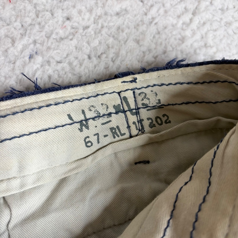 VIntage Polo Ralph Lauren 67 mens blue cargo surplus military heavy shorts 36 - Picture 3 of 8
